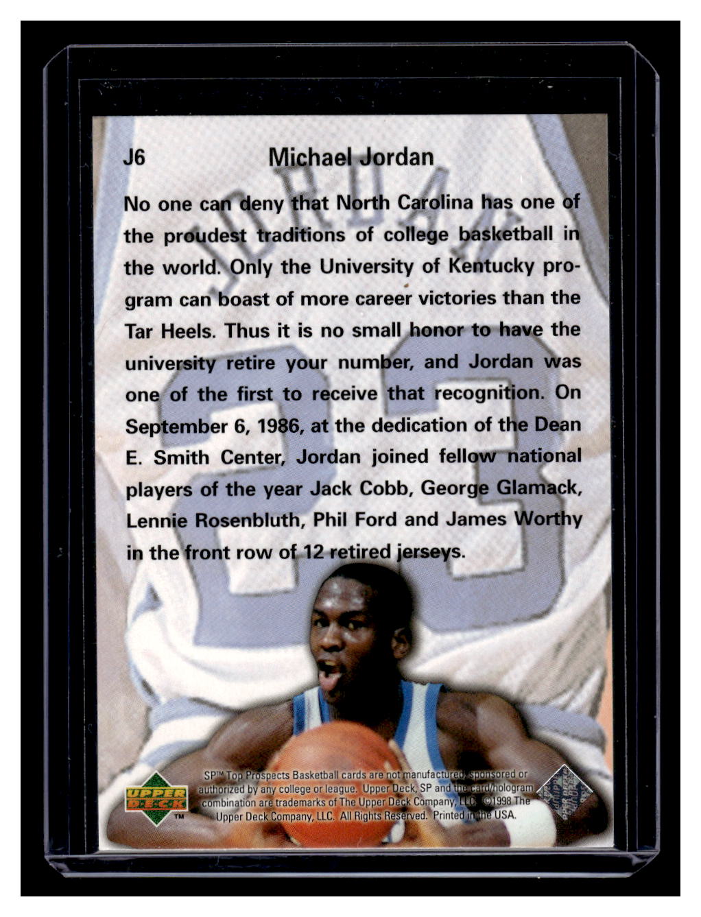 1998 SP Prospect PHI BETA JORDAN #J6 Michael Jordan (Chicago Bulls)