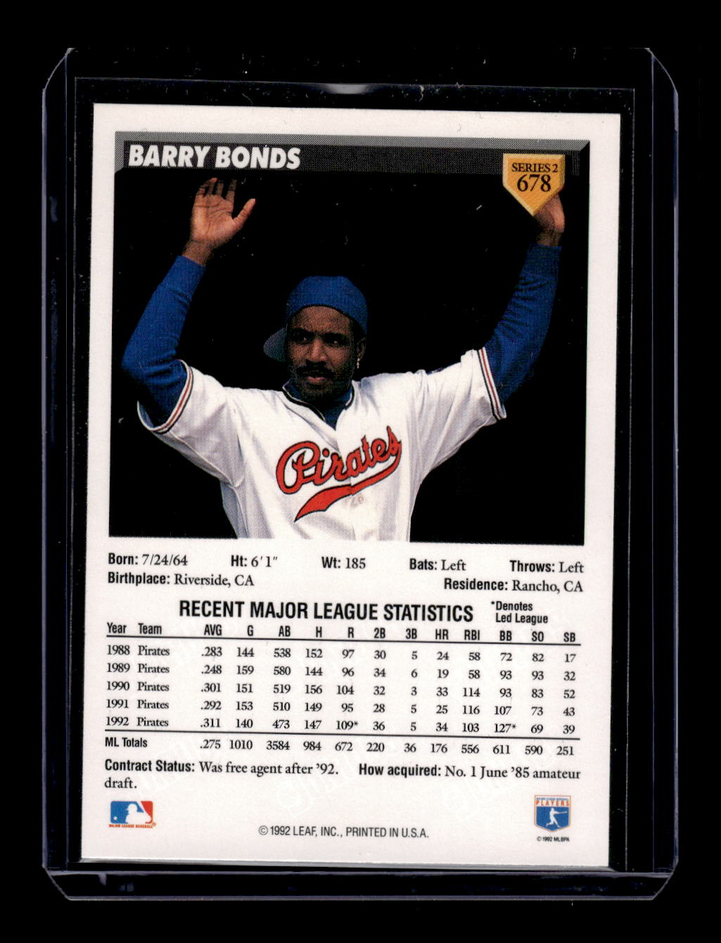 1993 Donruss #678 Barry Bonds (San Francisco Giants)