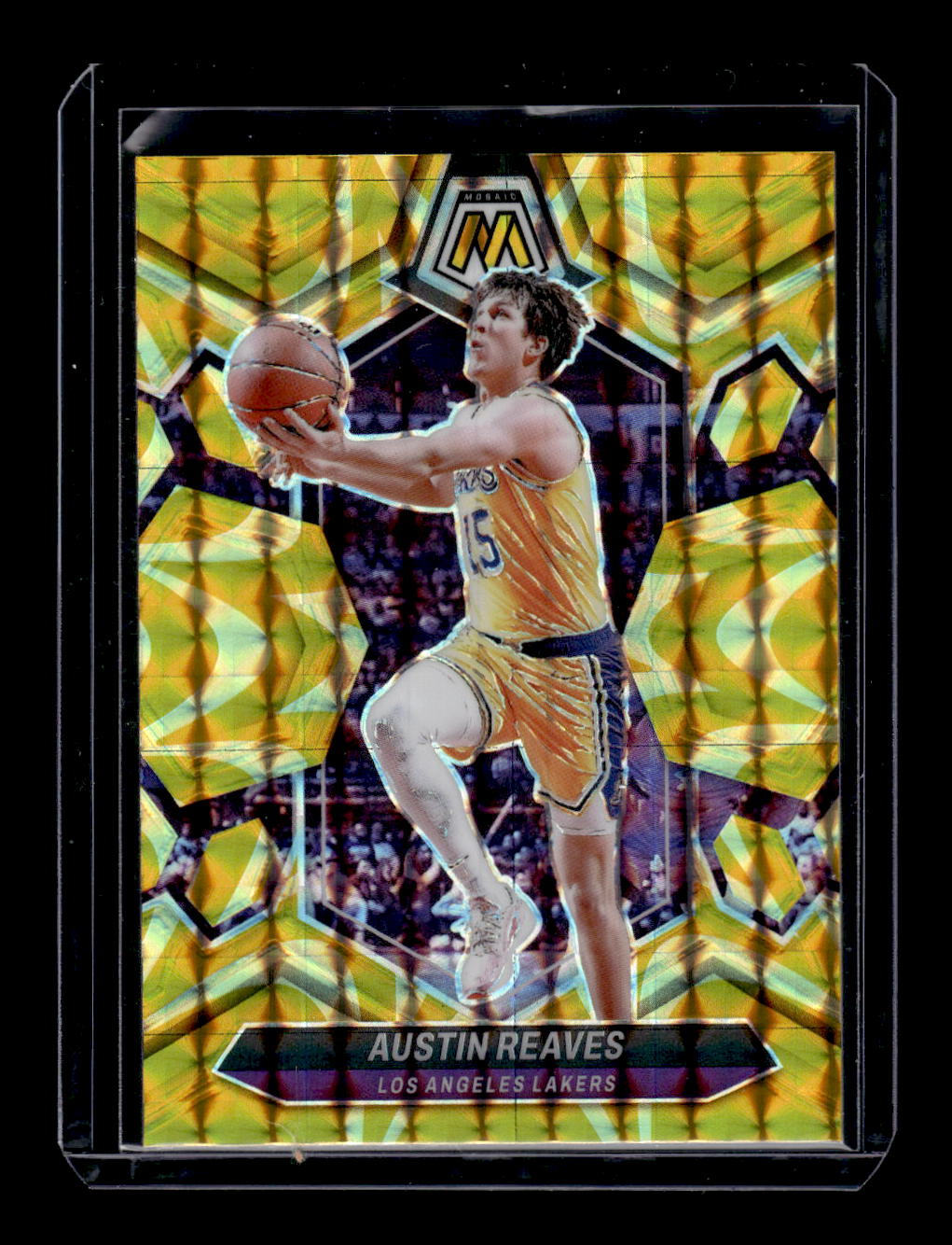 2023-24 Panini MosaicReactive Yellow #28 Austin Reaves (Los Angeles Lakers)