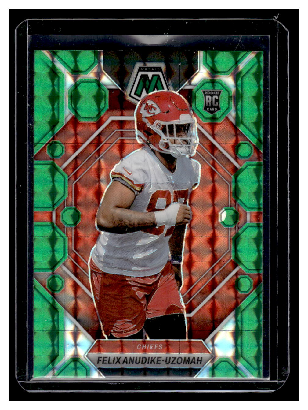 2023 Panini Mosaic #320 "Green Prizm" Felix Anudike-Uzomah Rookie RC (Kansas City Chiefs)