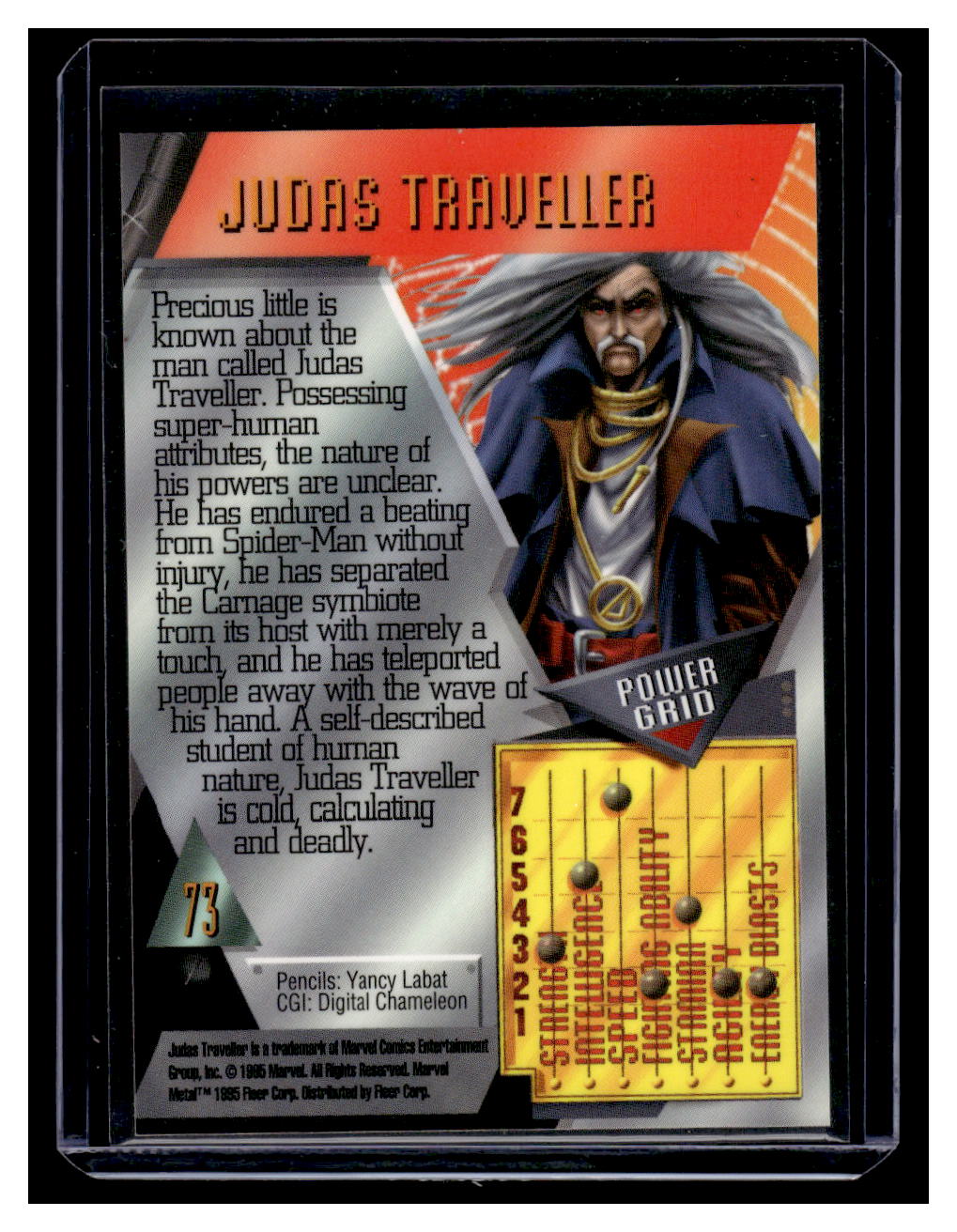 1995 Marvel Metal "Power Grid" Card #73 JUDAS TRAVELLER