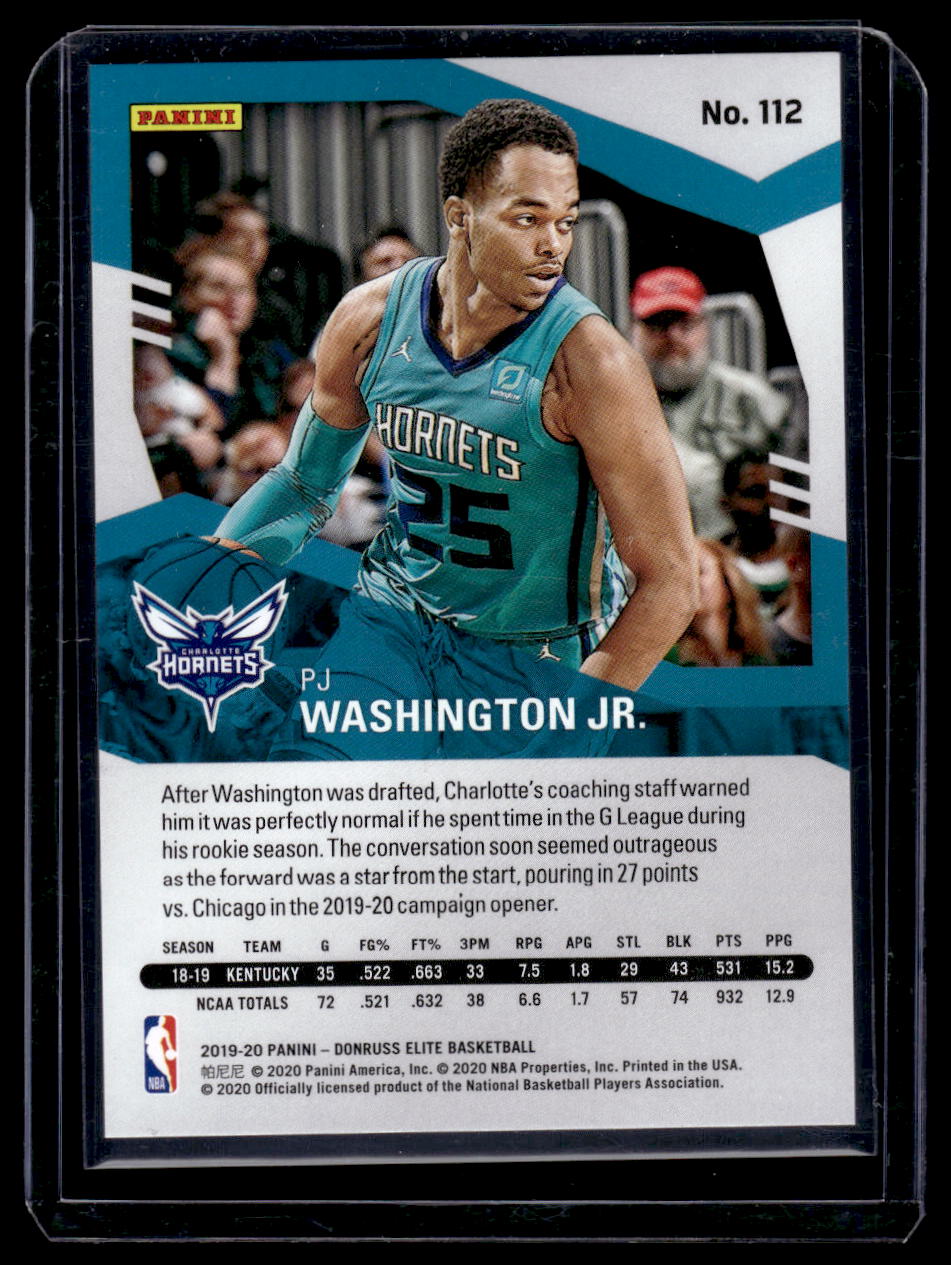 2019-20 Donruss Elite #112 PJ Washington Jr. Aspirations #'d /75 (Charolette Hornets)