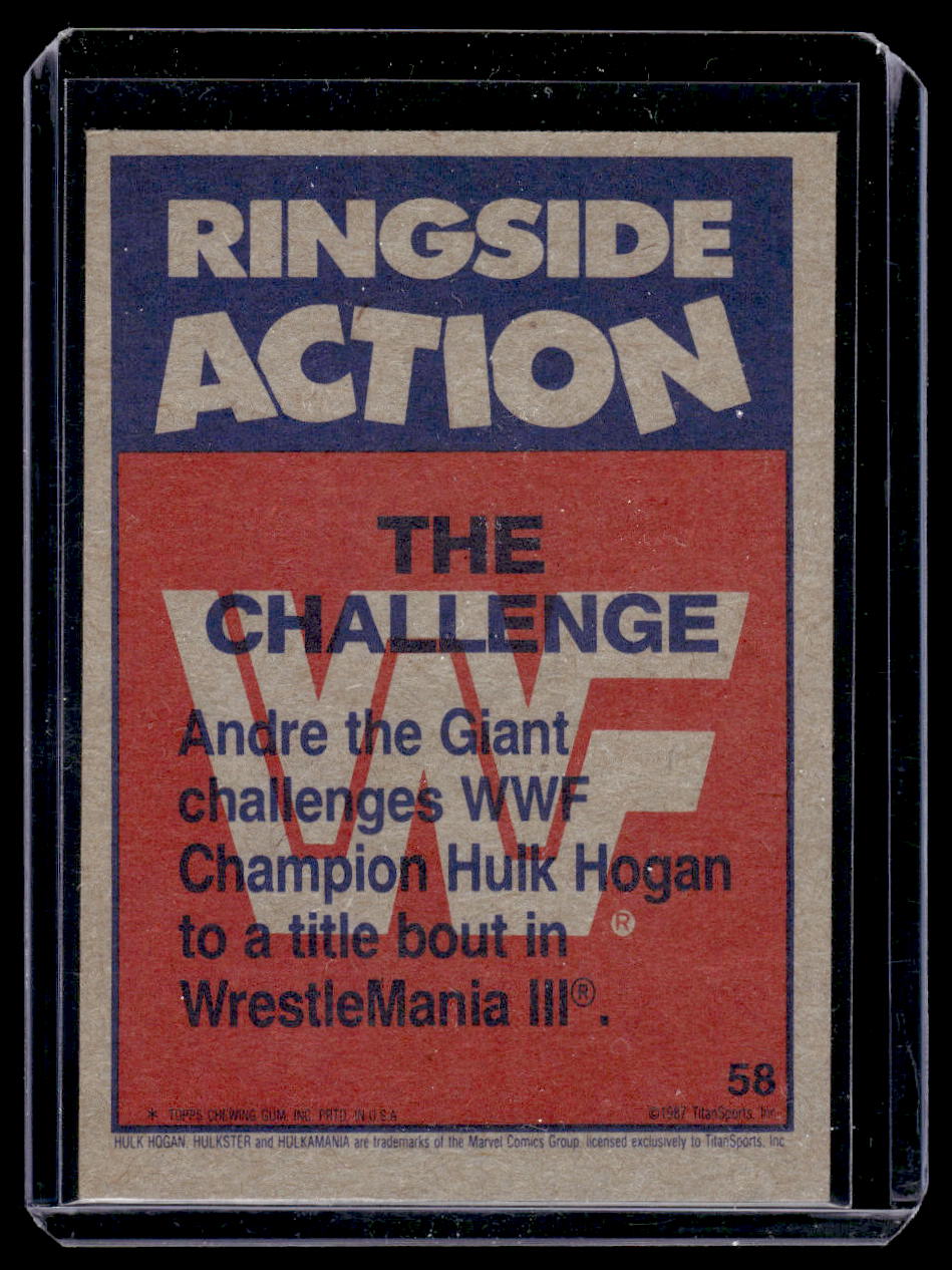 1987 Wrestle Mania III 3 The Challenge "Hulk Hogan & Andre the Giant" Card #58