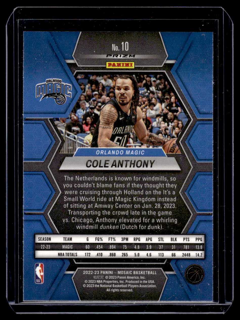 2022-23 Panini Mosaic #10 Cole Anthony (Orlando Magic)