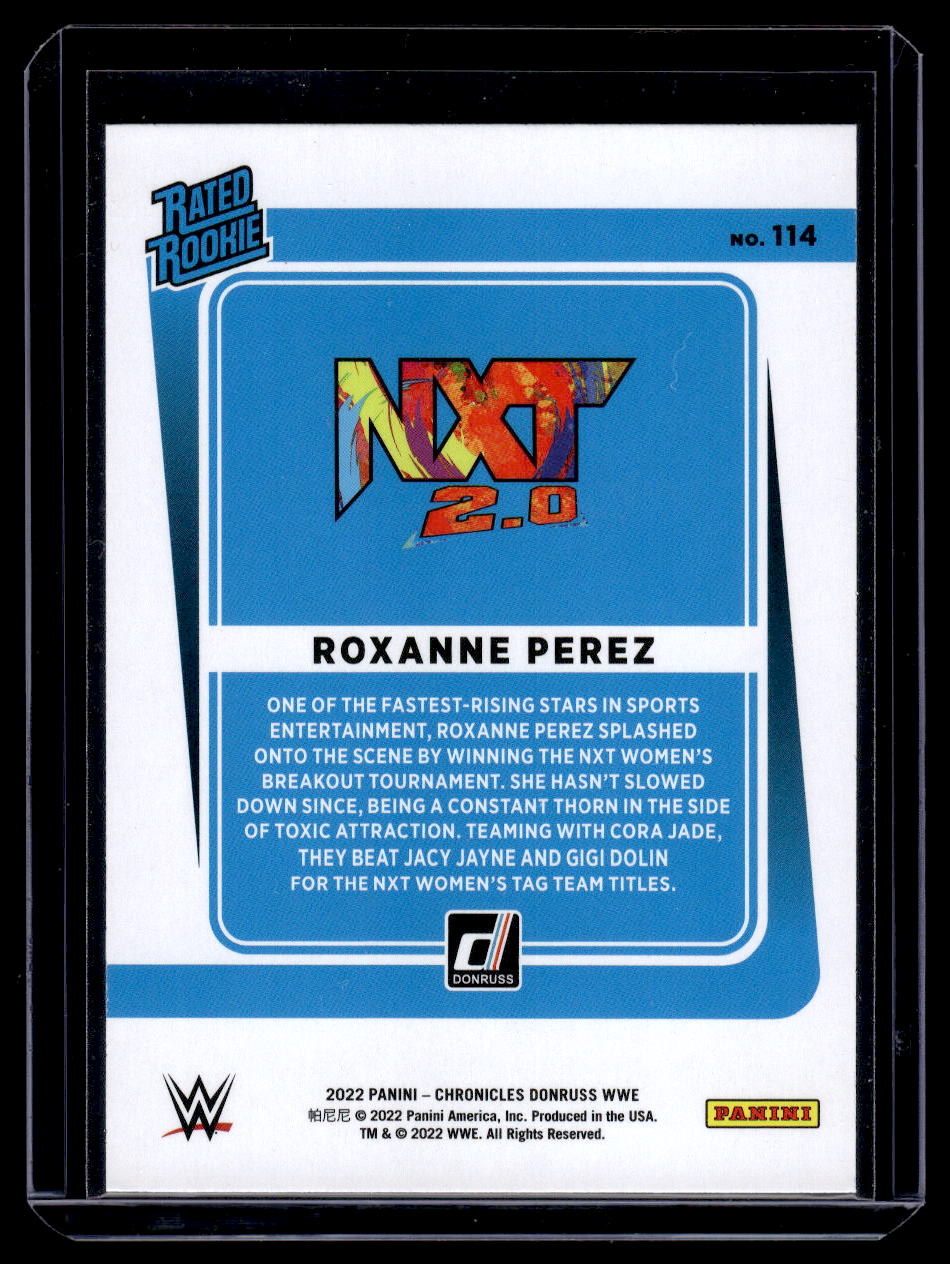 2022 Panini Chronicles Donruss Rated Rookie RC WWE Roxanne Perez #114