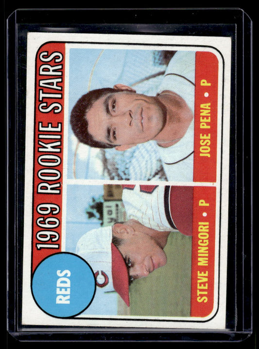 1969 Topps #339 Reds "1969 Rookie Stars" (Steve Mingori / Jose Pena) RC