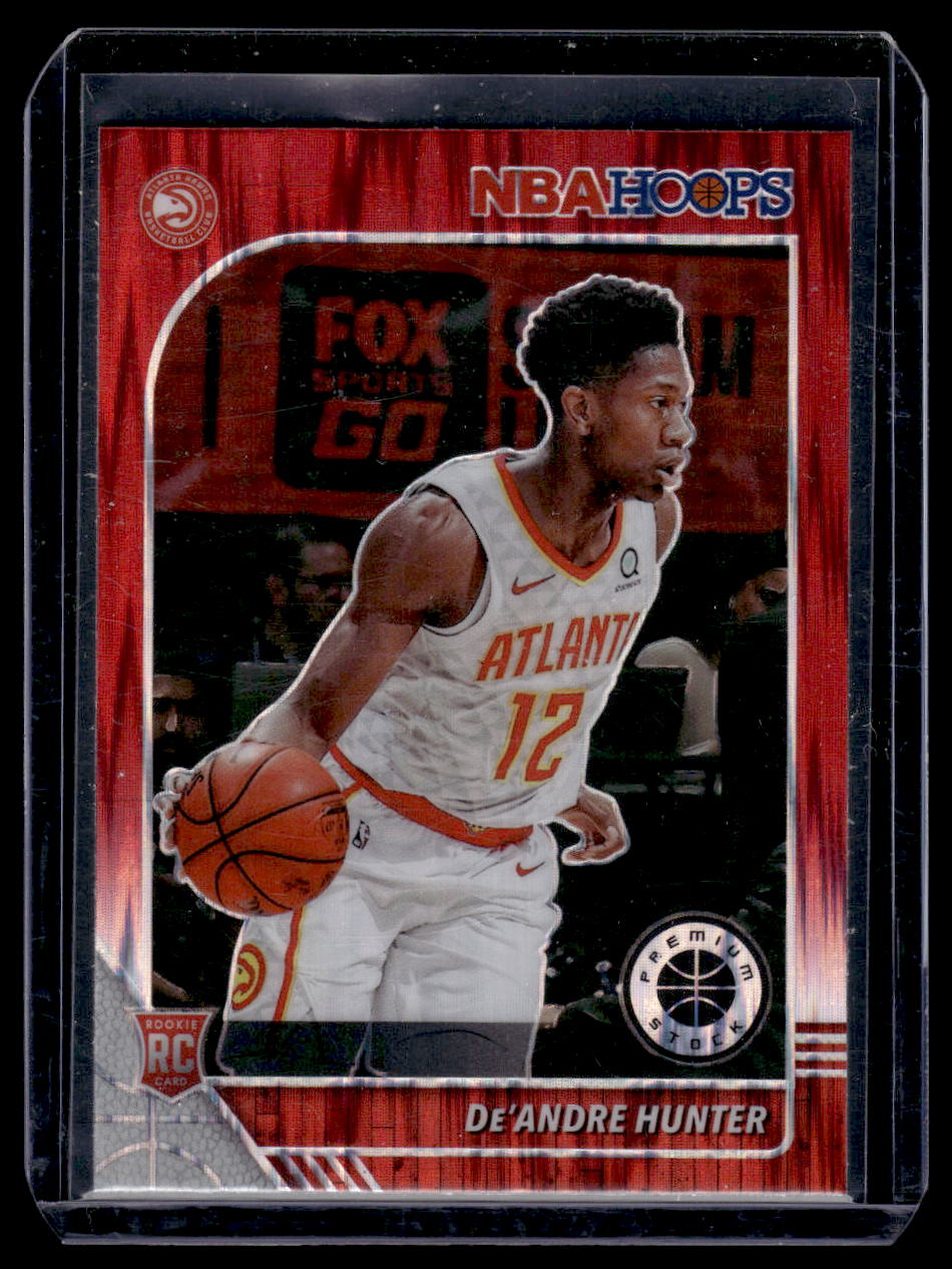 2019-20 NBA Hoops Premium Stock #202 De'Andre Hunter Prizms Red Flash (Atlanta Hawks)