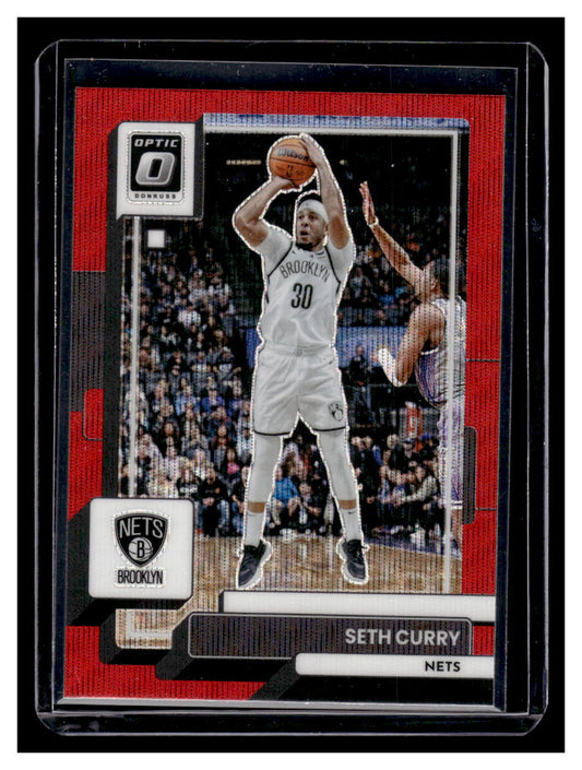 2022-23 Donruss Optic #29 "Red Sparkle" Seth Curry (Golden State Warriors)