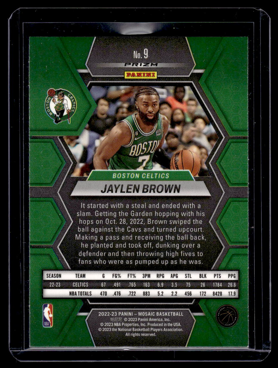 2022-23 Panini Mosaic #9 Jaylen Brown (Boston Celtics)