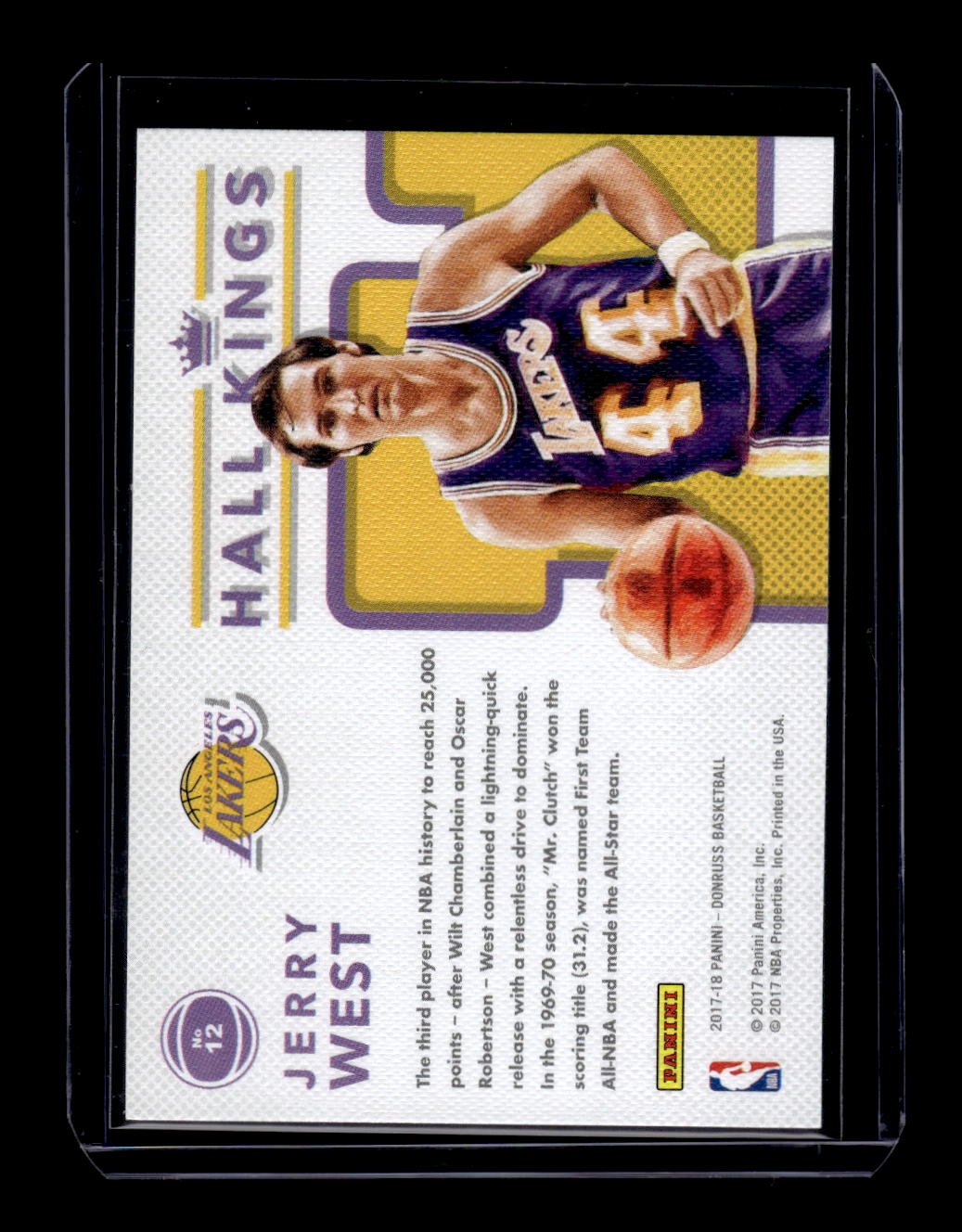 2017-18 Donruss Hall Kings #12 Jerry West (Los Angeles Lakers)