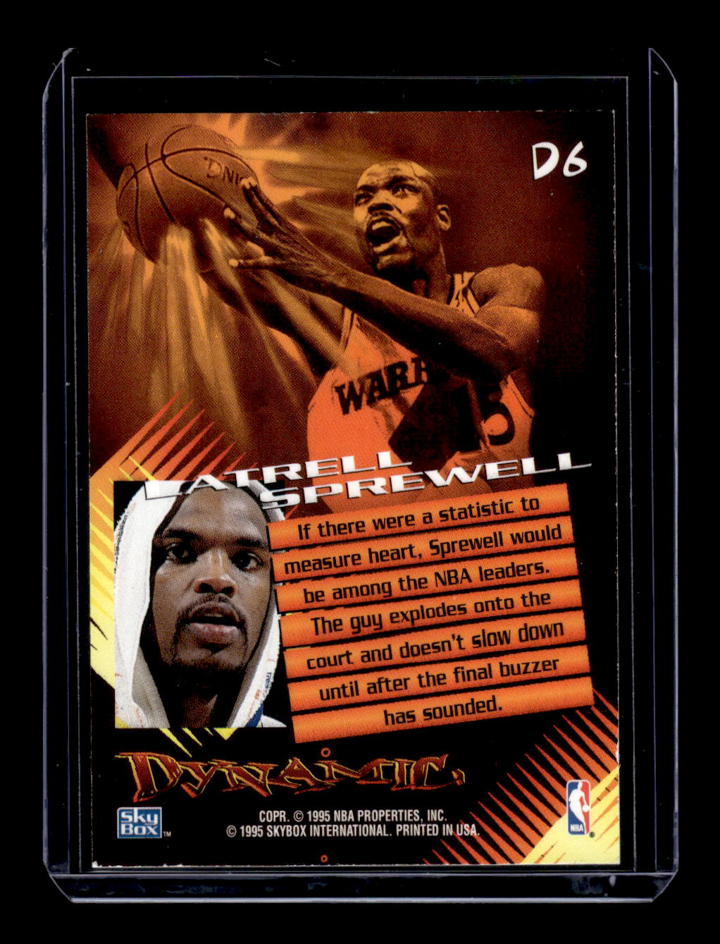 1995-96 SkyBox Premium Dynamic #D6 Latrell Sprewell (Golden State Warriors)