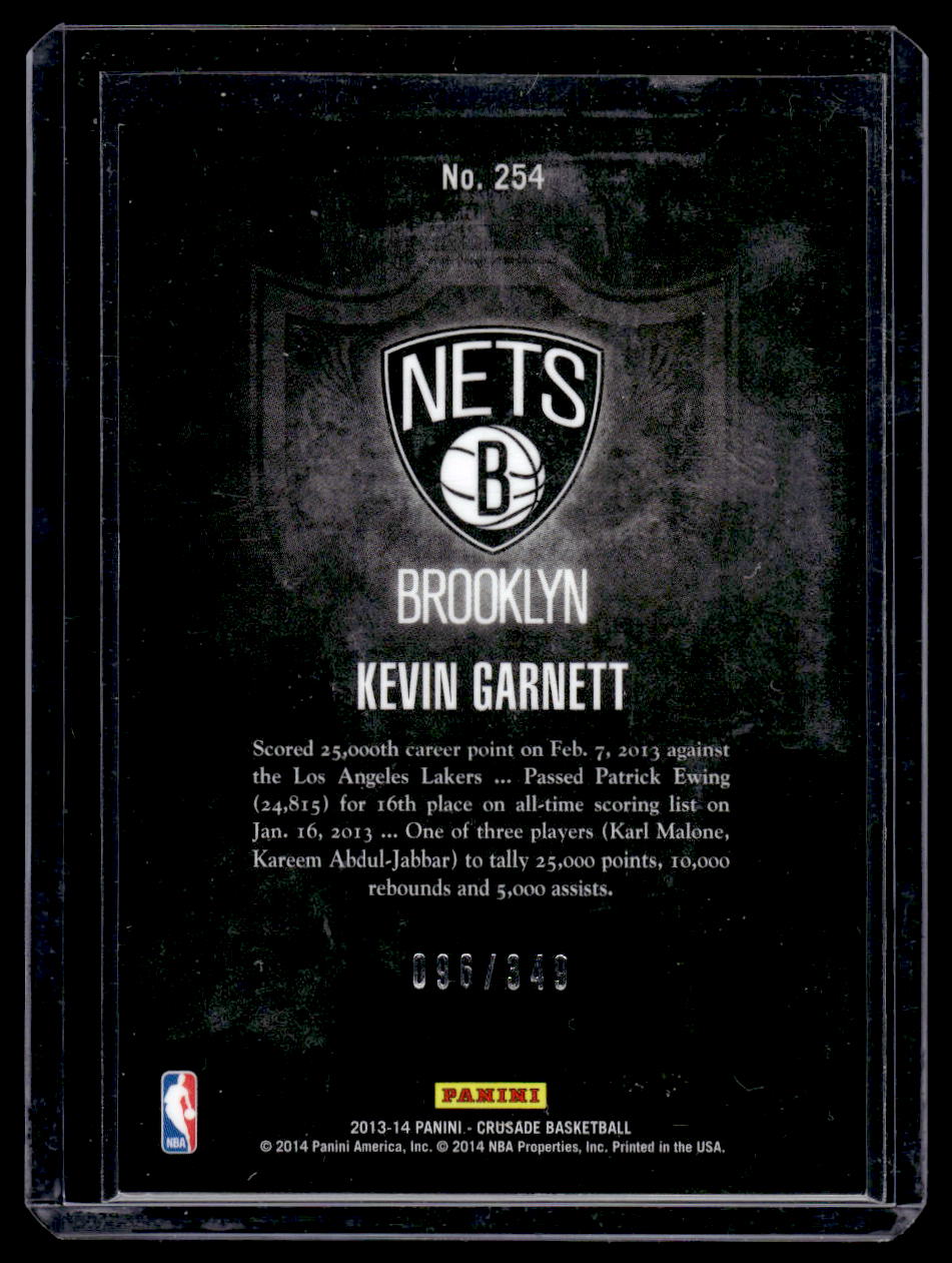 2013 Crusade Red ##254 Kevin Garnett #'d /349 (Brooklyn Nets)