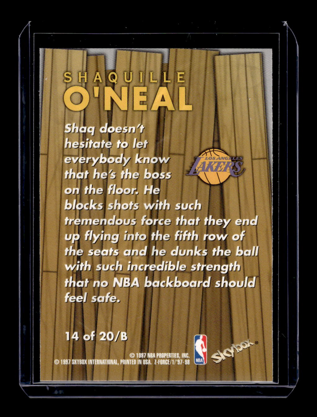 1997-98 Z-Force Boss #14 Shaquille O'Neal (Los Angeles Lakers)