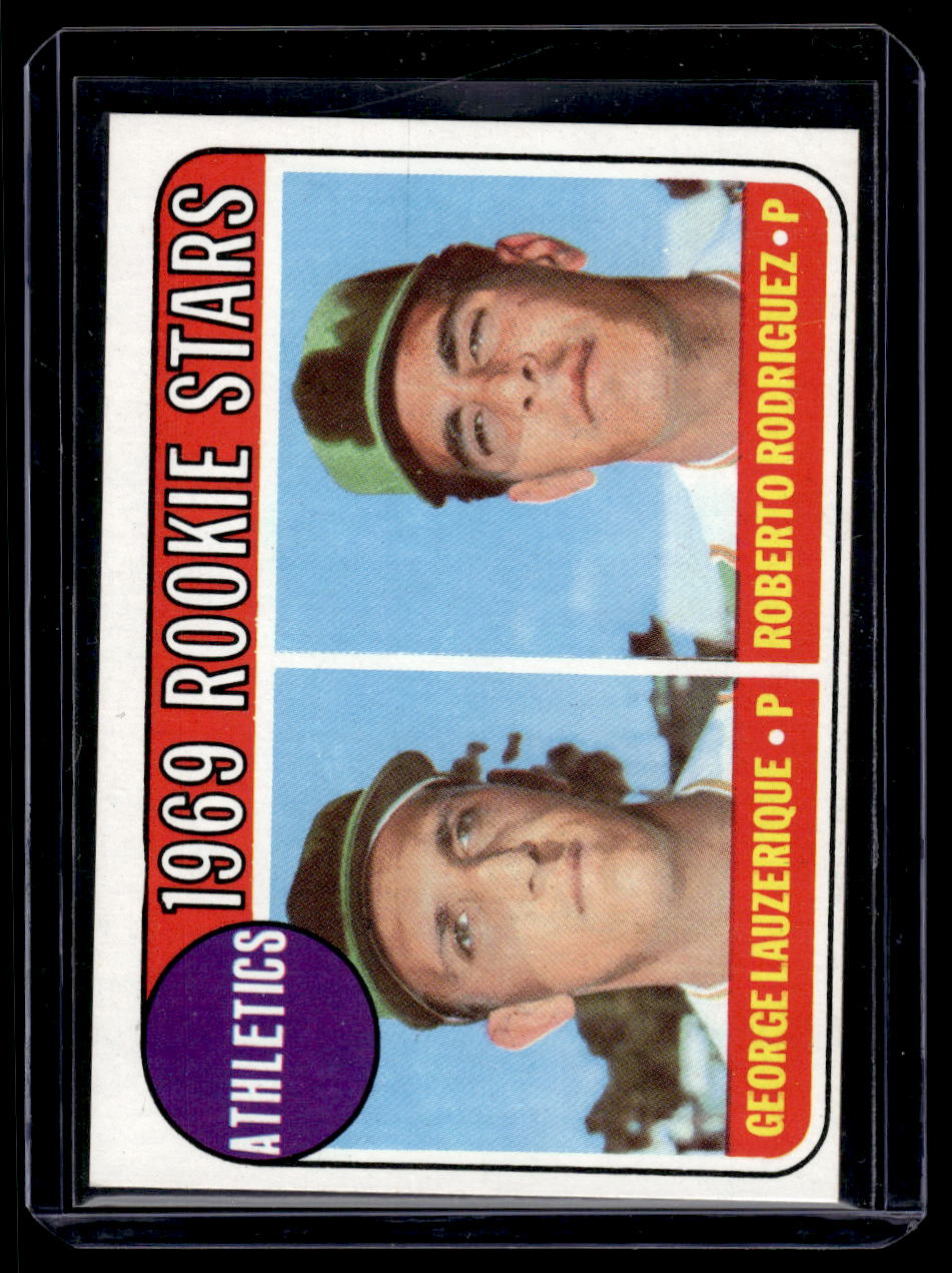 1969 Topps #358 Athletics "1969 Rookie Stars" (George Lauzerique / Roberto Rodriguez) RC