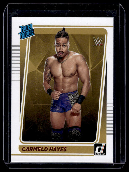 2022 Panini Chronicles Donruss WWE Carmelo Hayes Rated Rookie RC Bronze #111