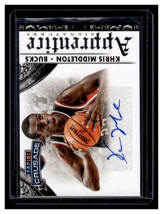 2013-14 Panini Crusade #26 "Apprentice Signatures" Autograph Khris Middleton Rookie RC (Milwaukee Bucks)