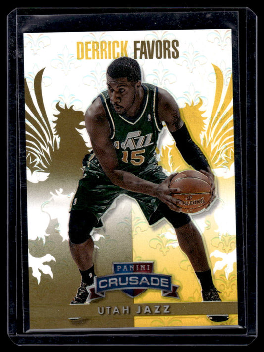 2013-14 Panini Crusade Gold #29 Derrick Favors #'d /10 (Utah Jazz)