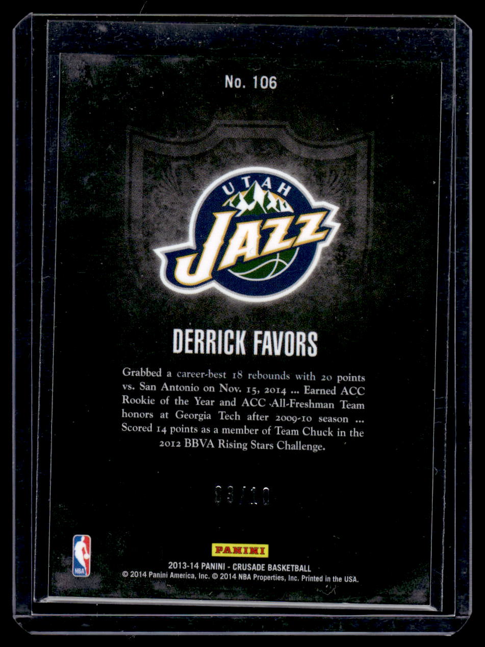 2013-14 Panini Crusade Gold #29 Derrick Favors #'d /10 (Utah Jazz)