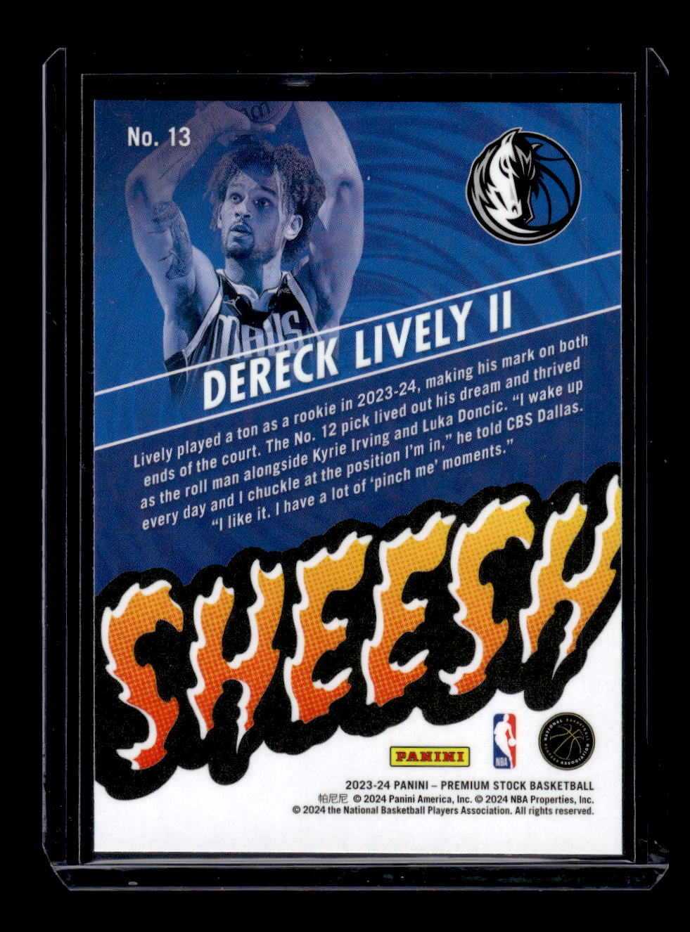 2023-24 Hoops Premium Stock Sheesh #13 Dereck Lively II (Dallas Mavericks)