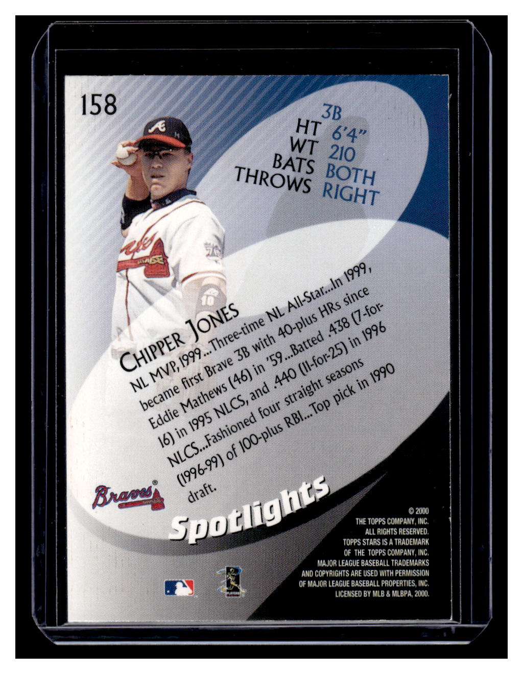 2000 Topps Stars #158 "Spotlights" Chipper Jones (Atlanta Braves)