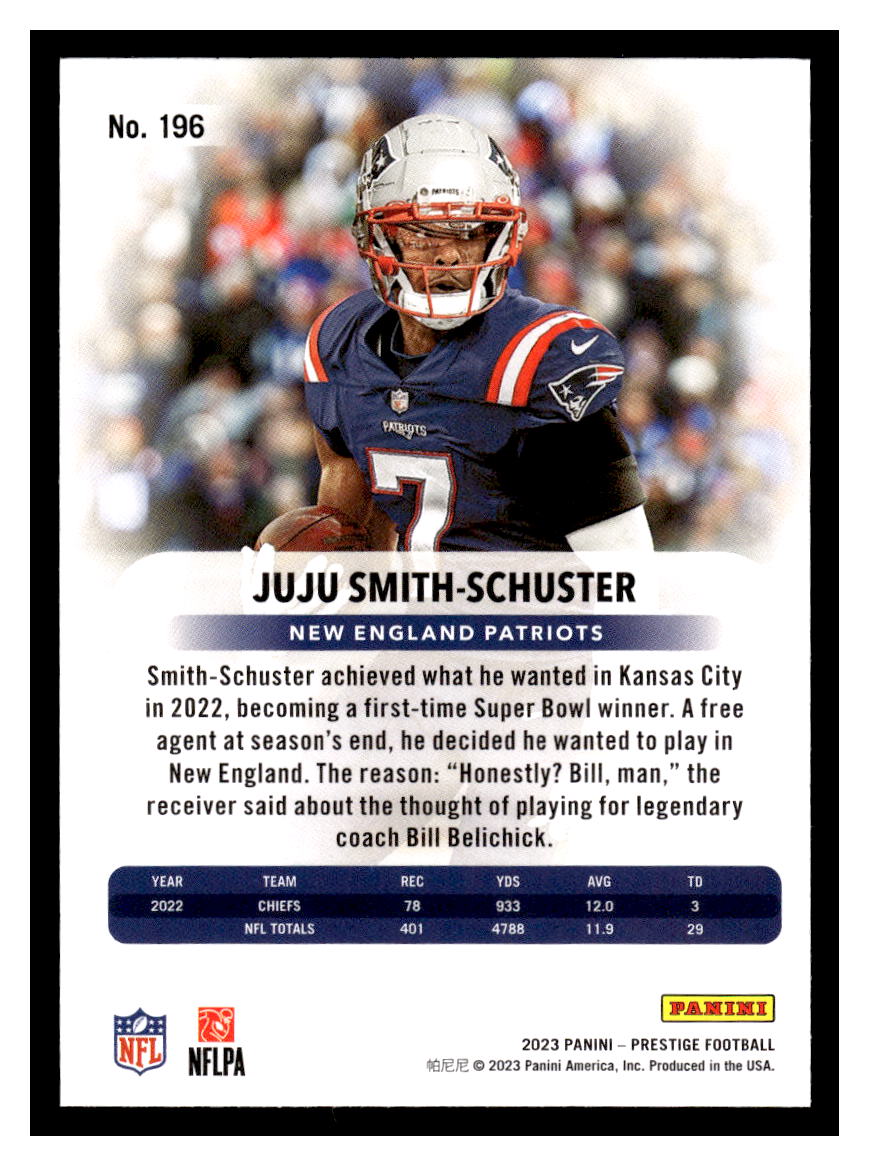 2023 Panini Prestige #196 Juju Smith-Schuster (New England Patriots)