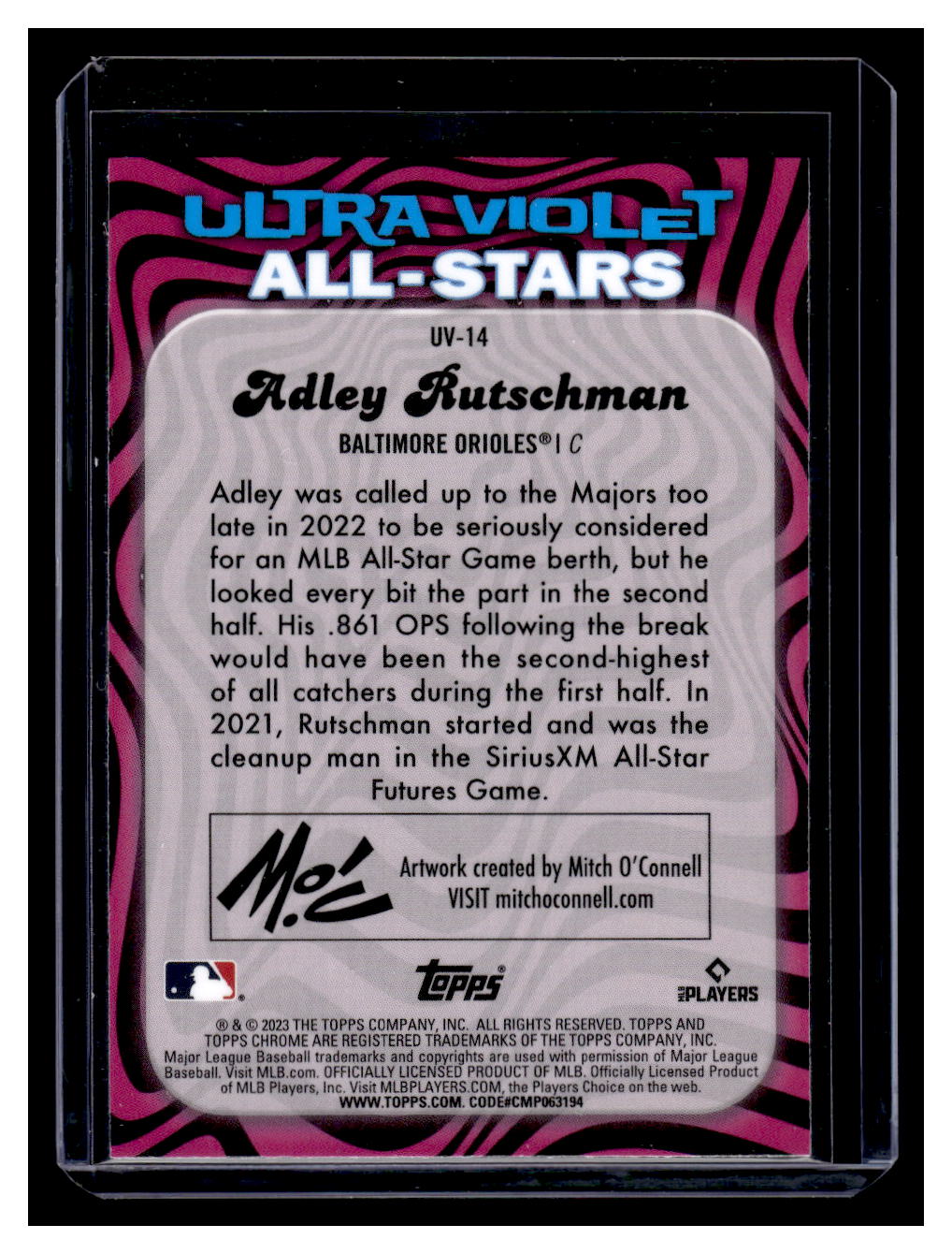 2023 Topps Chrome #UV-14 Adley Rutschman Ultra Violet All-Stars RC SSP (Baltimore Orioles)