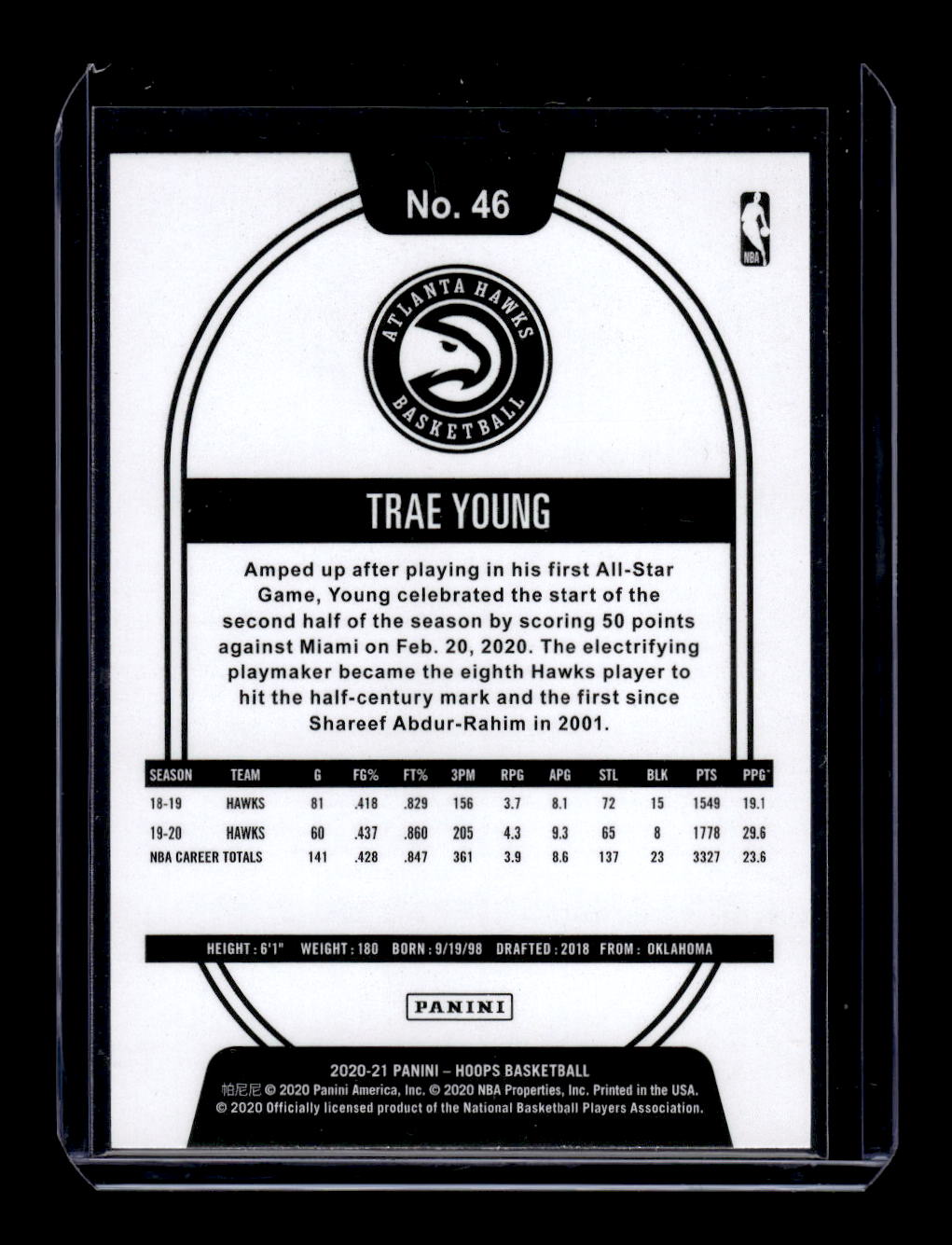 2020-21 NBA Hoops #46 Trae Young (Atlanta Hawks)