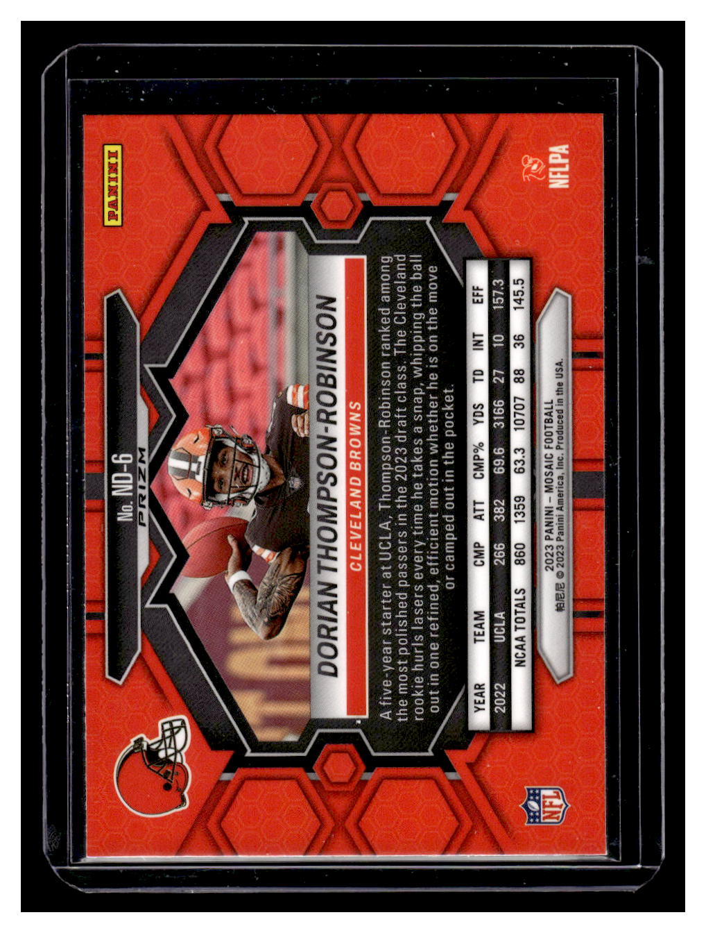 2023 Panini Mosaic  #ND-6 "Silver Prizm" Dorian Thompson-Robinson Rookie RC (Browns)