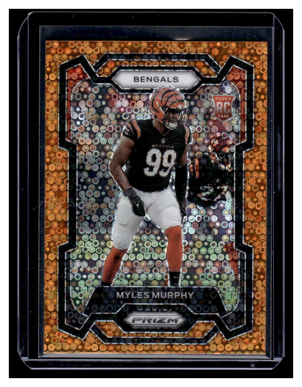 2023 Panini Prizm "Orange Disco" #320 Myles Murphy Rookie RC (Cincinnati Bengals)