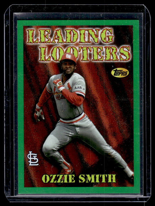 2023 Topps Archives Ozzie Smith Leading Looters Green Foil #'d /99 SP (Cardinals)