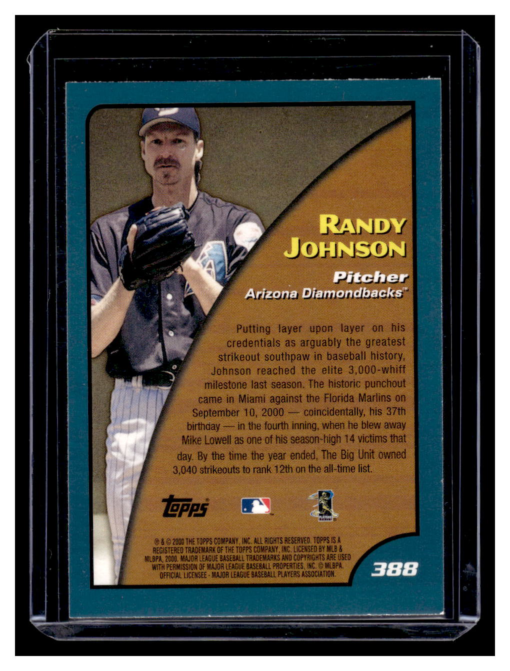 2001 Topps #3888 Randy Johnson (Arizona Diamondbacks)