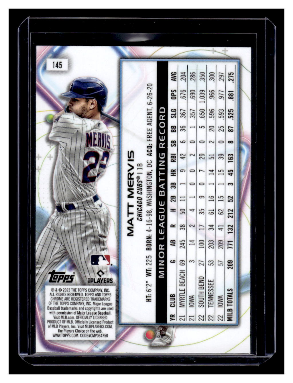 2023 Topps Chrome Cosmic #145 Matt Mervis (Chicago Cubs)