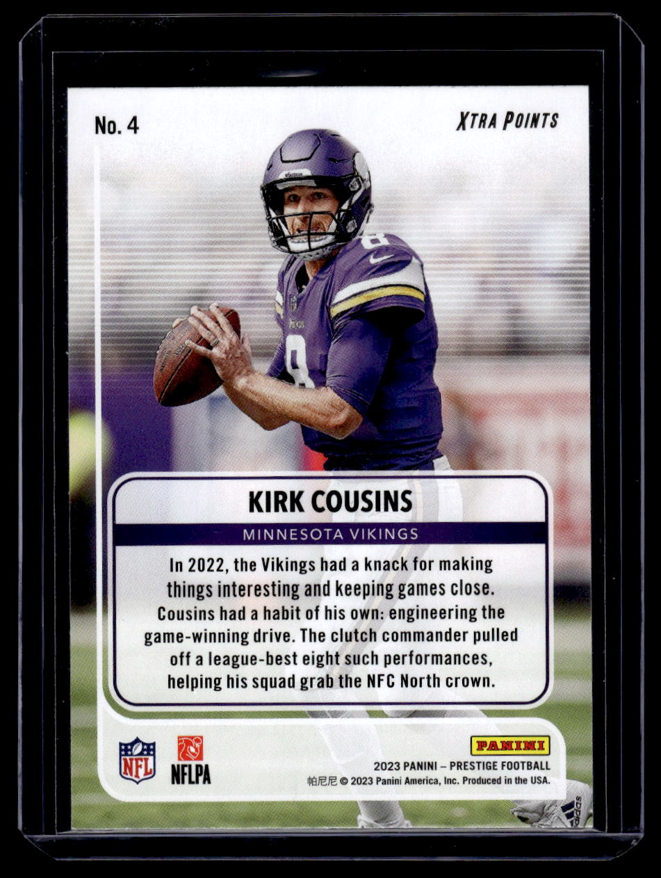 2023 Panini Prizm "For the Record" #4 Kirk Cousin (Minnesota Vikings)