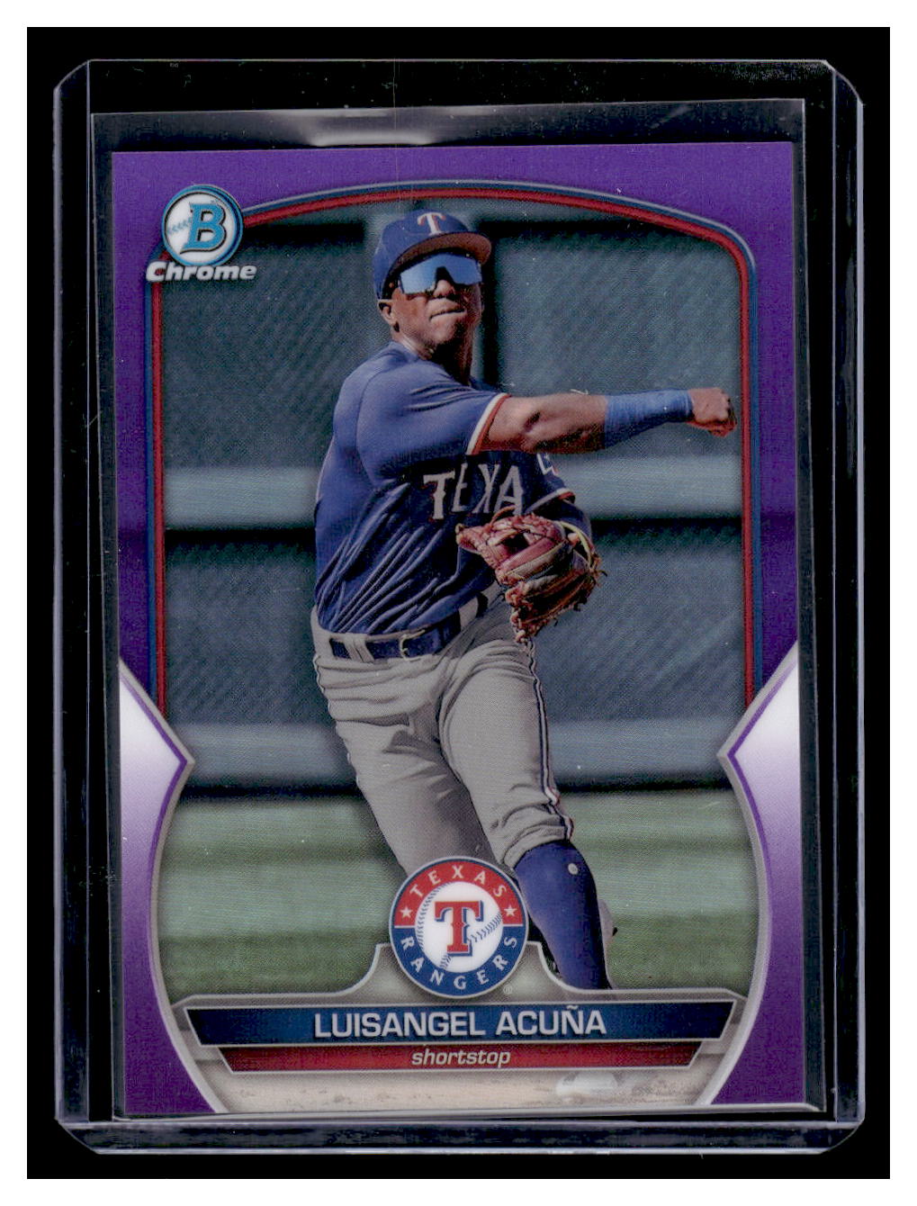 2023 Bowman Chrome Luisangel Acuna purple #'d /250 #BCP-230 (Texas Rangers)