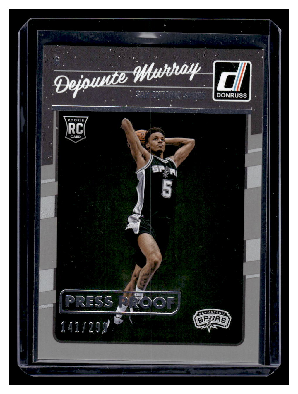 2016-17 Donruss #173 Dejounte Murray Press Proof #'d /299 (San Antonio Spurs)