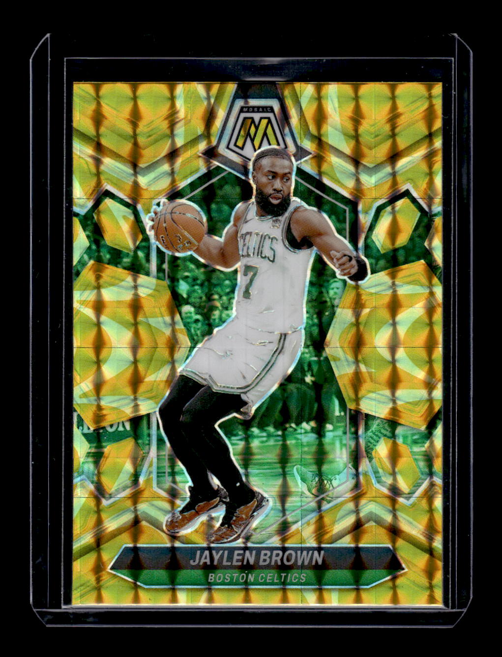 2023-24 Panini Mosaic Reactive Yellow #182 Jaylen Brown (Boston Celtics)