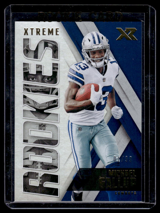 2018 Panini XR Xtreme Rookies #X-26 Michael Gallup #'d /99 (Dallas Cowboys)