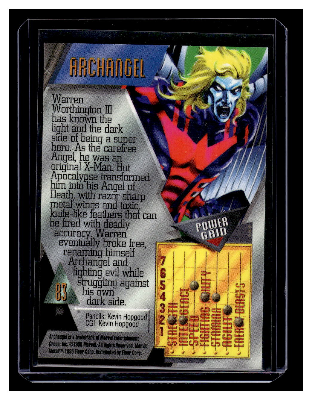 1995 Marvel Metal "Power Grid" Card #83 ARCHANGEL