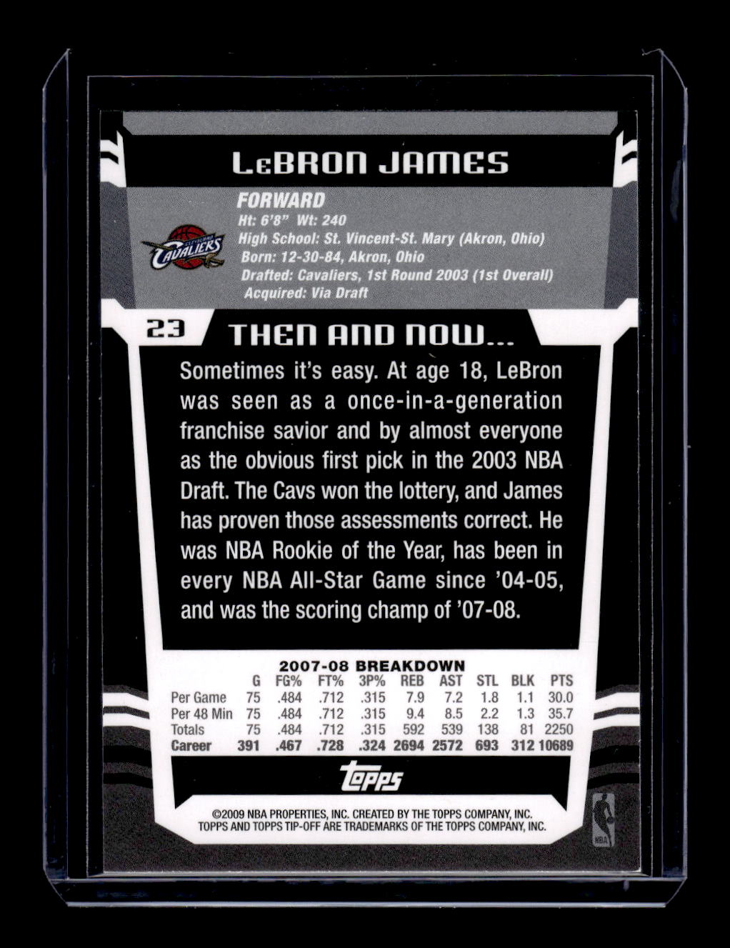 2008 Topps "Tipoff" #23 Lebron James (Cleveland Cavaliers)