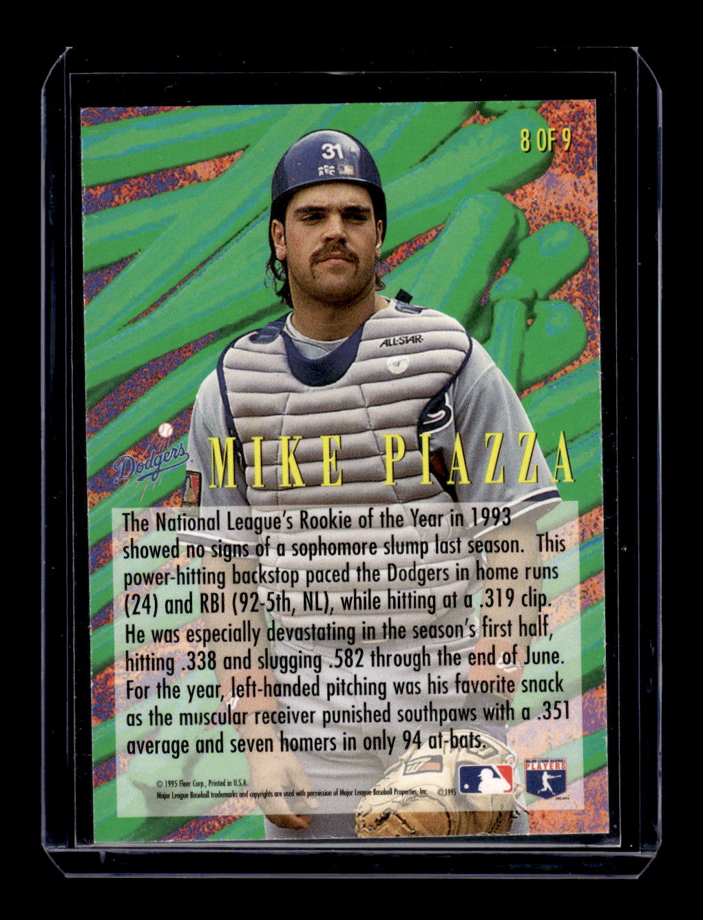 1995 Fleer Update "Soaring Stars" #8 Mike Piazza (Los Angeles Dodgers)