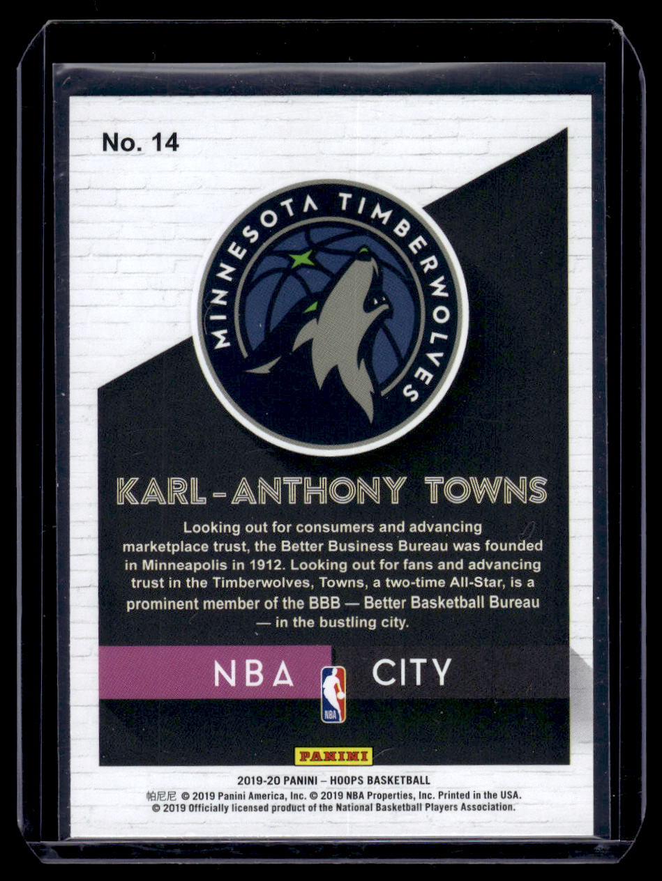 2019-20 Hoops Premium Stock NBA City #14 Karl-Anthony Towns (MInnesota Timberwolves)