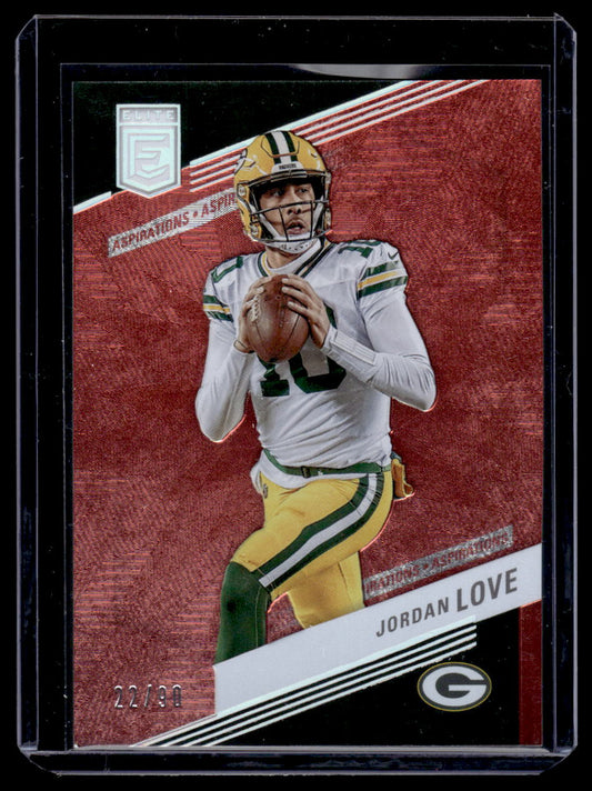 2023 Panini Donruss Elite #56 Jordan Love Aspirations Red #'d /90 (Green Bay Packers)