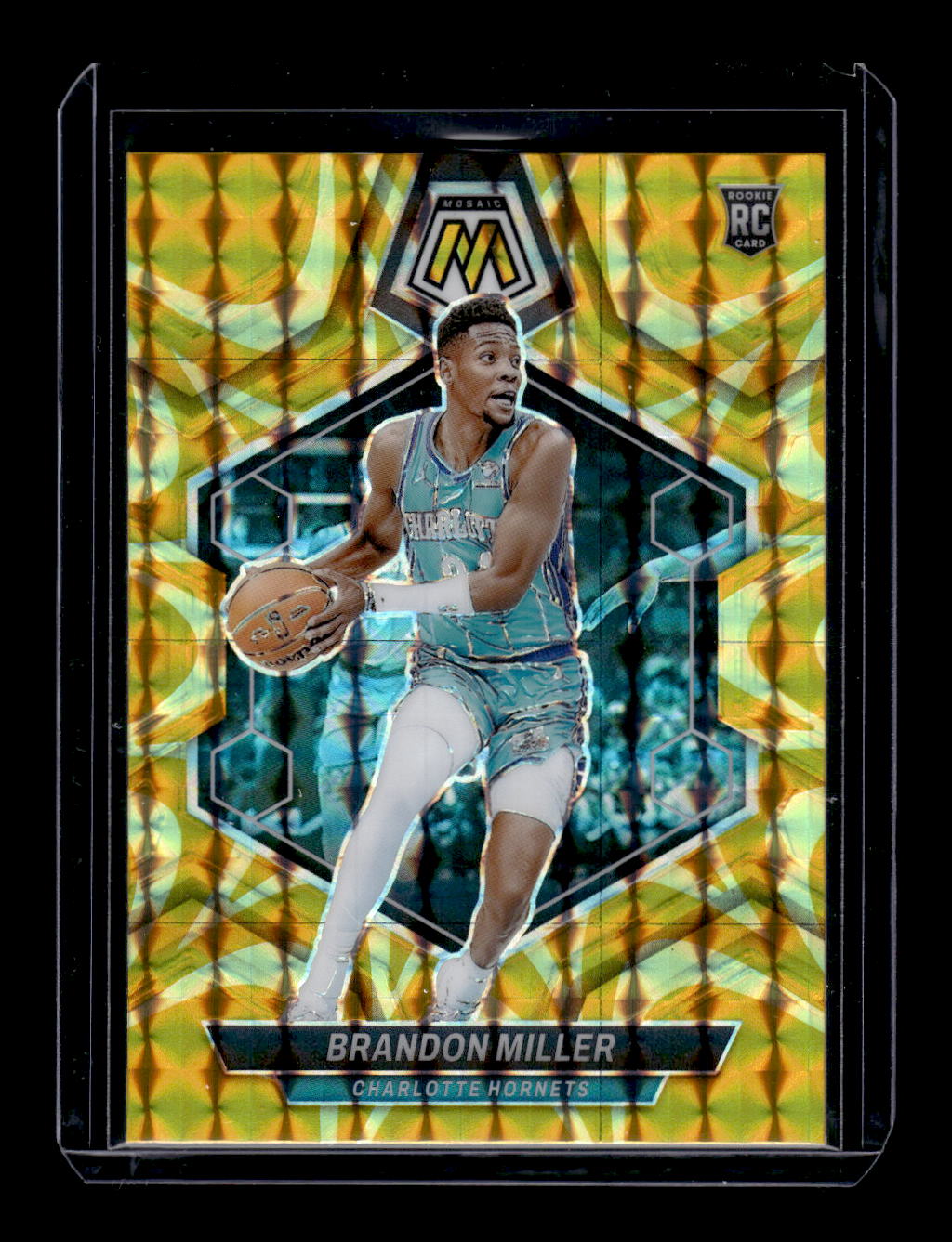 2023-24 Panini Mosaic Reactive Yellow Rookie #202 Brandon Miller (Charlotte Hornets)