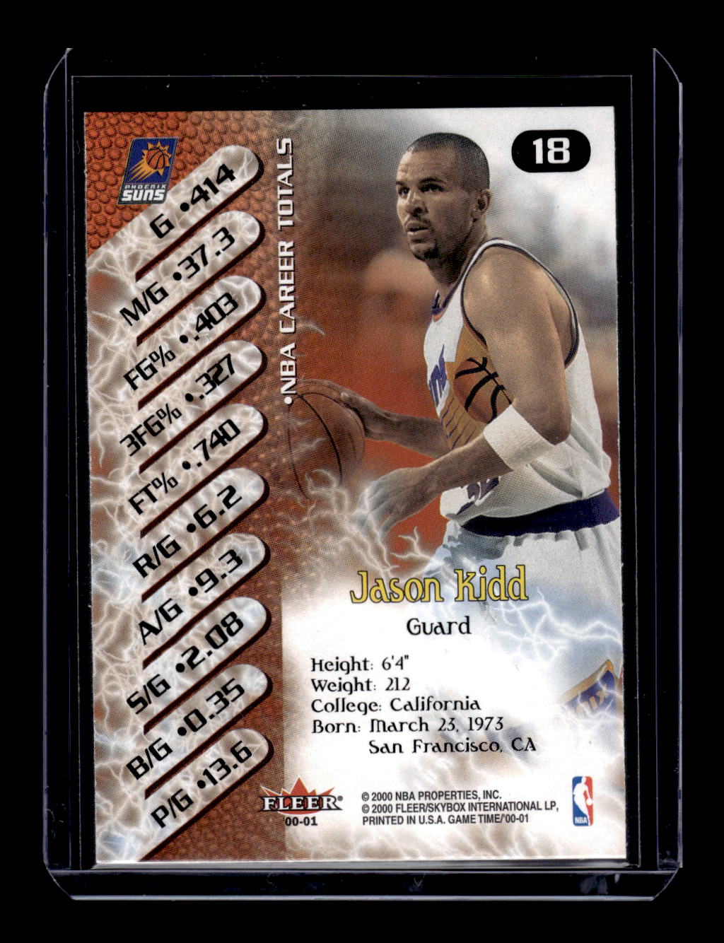 2000-01 Fleer Game Time #18 Jason Kidd (Phoenix Suns)