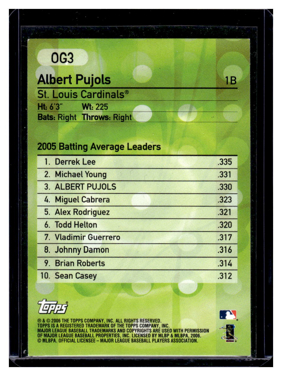 2006 Topps "Own the Game" #OG3 Albert Pujols (St. Louis Cardinals)