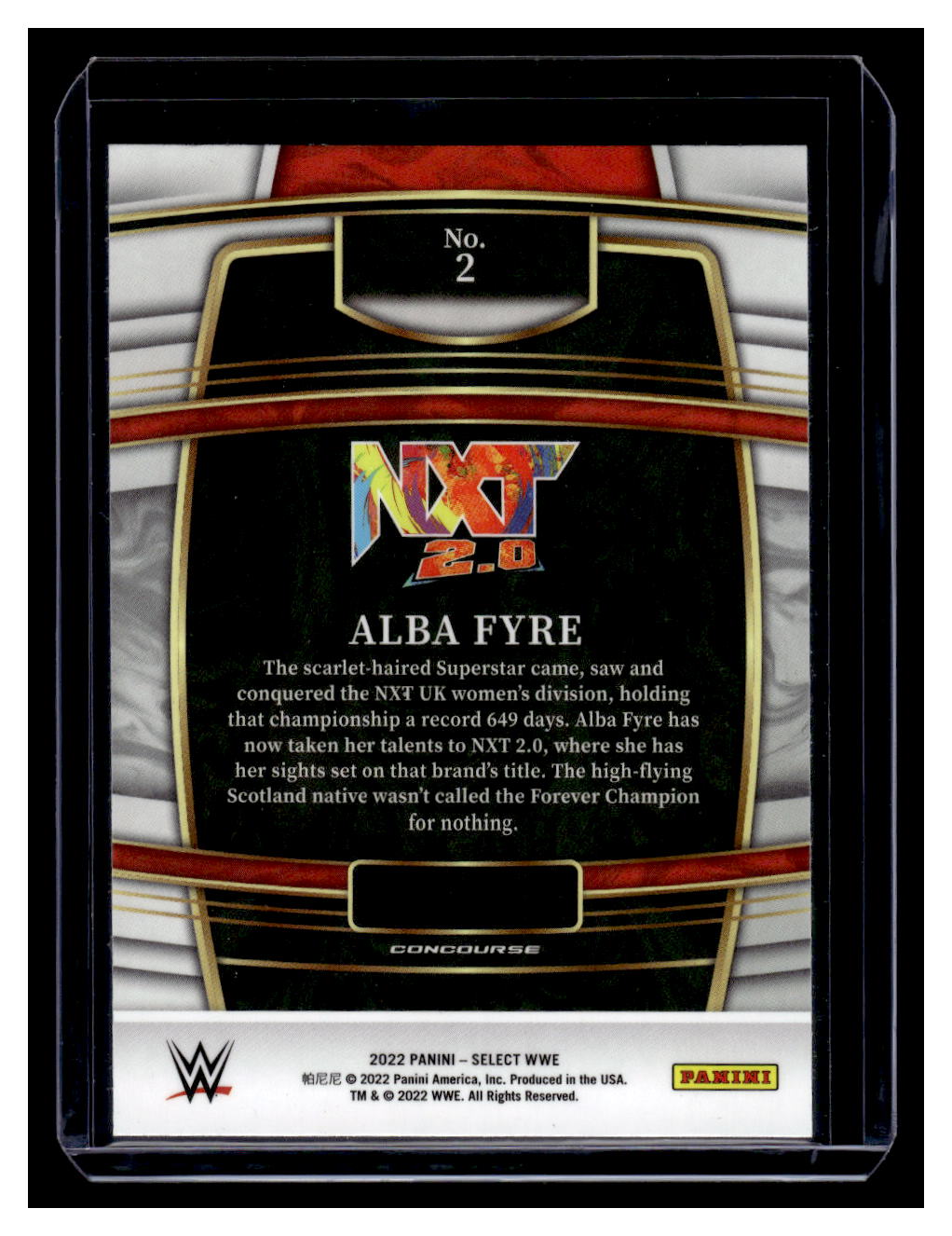 2022 Panini Select WWE Concourse Red and Blue Alba Fyre Rookie RC #2