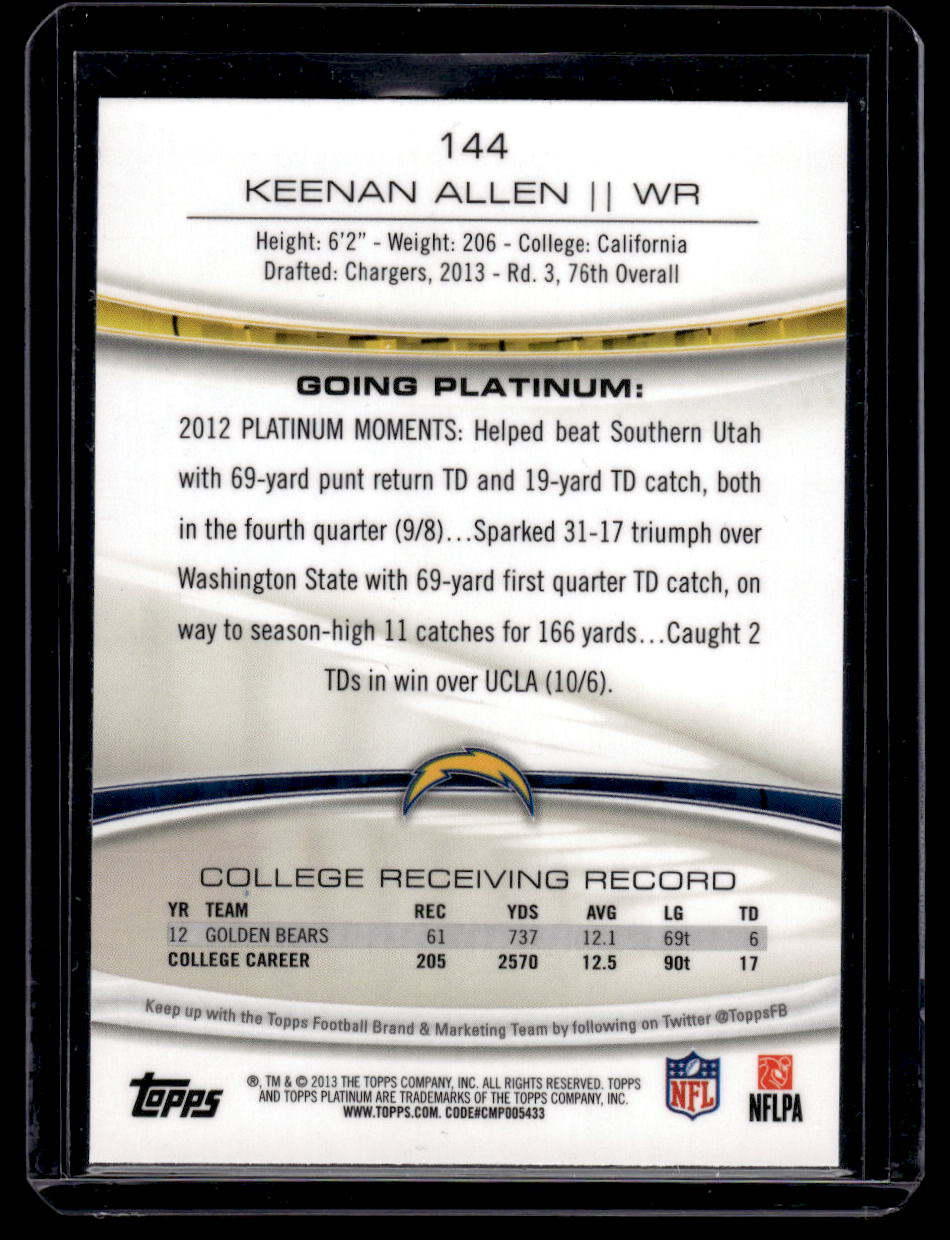 2013 Topps Platinum #144 Keenan Allen Xfractors (San Diego Chargers)