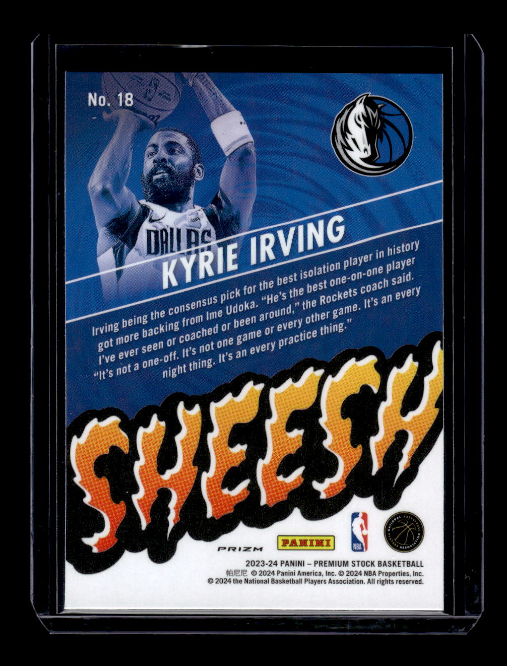 2023-24 Hoops Premium Stock Sheesh Silver Prizm #18 Kyrie Irving (Dallas Mavericks)