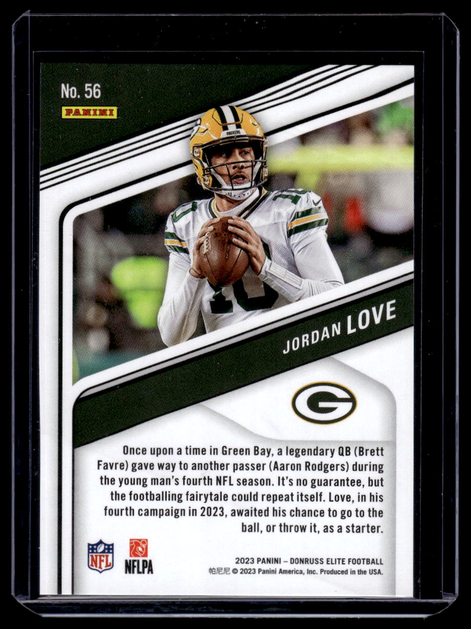 2023 Panini Donruss Elite #56 Jordan Love Aspirations Red #'d /90 (Green Bay Packers)