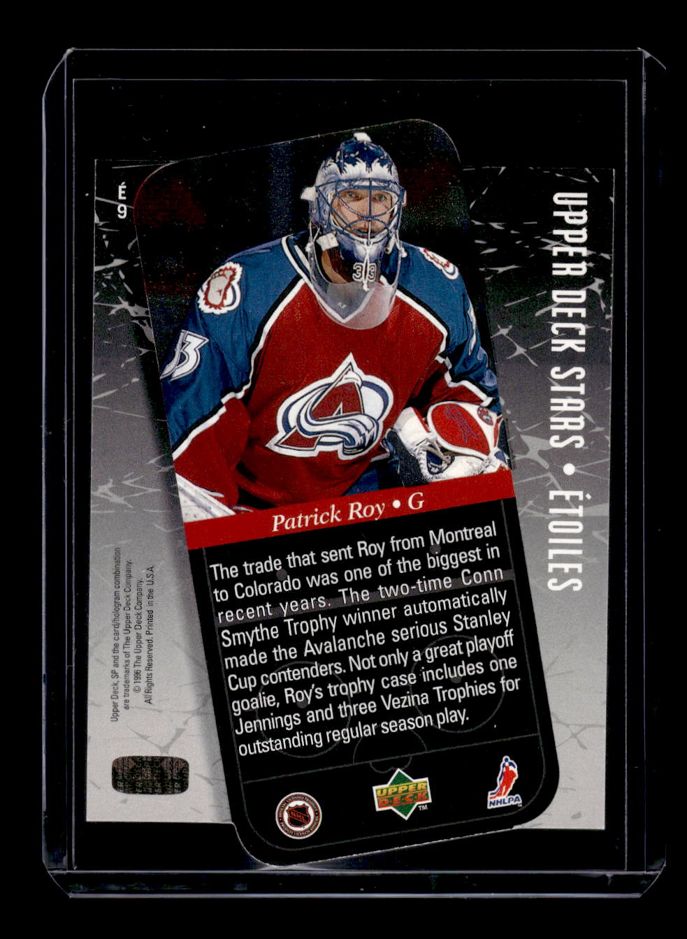 1995-96 SP Stars Etoiles #E9 Patrick Roy (Colorado Avalanche)